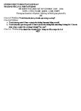 Đề kiểm tra một tiết học kì II Công nghệ lớp 11 - Năm học 2015-2016 - Trường THPT Mỹ Bình